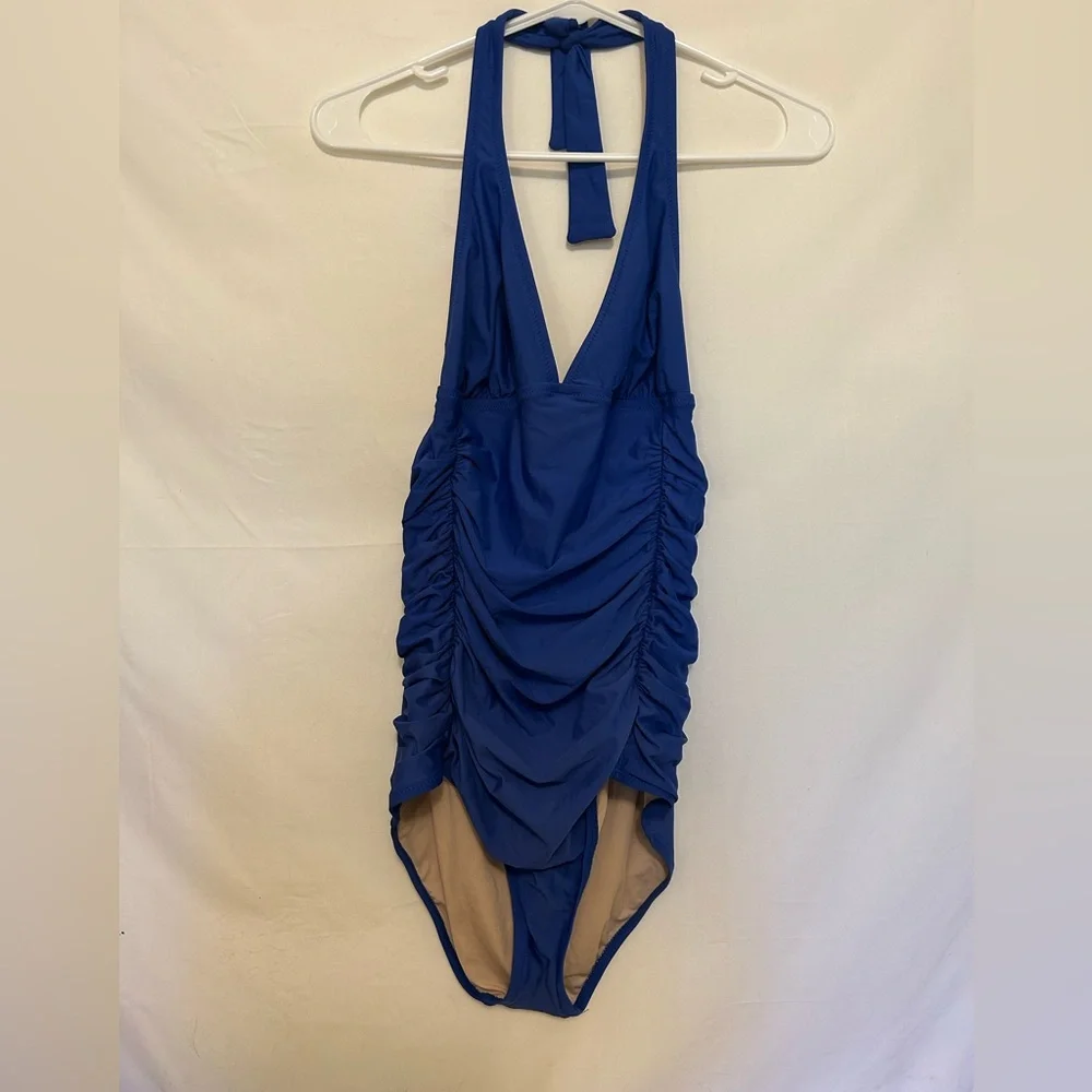 J. Crew Ruched halter one-piece swimsuit‎ Size 10